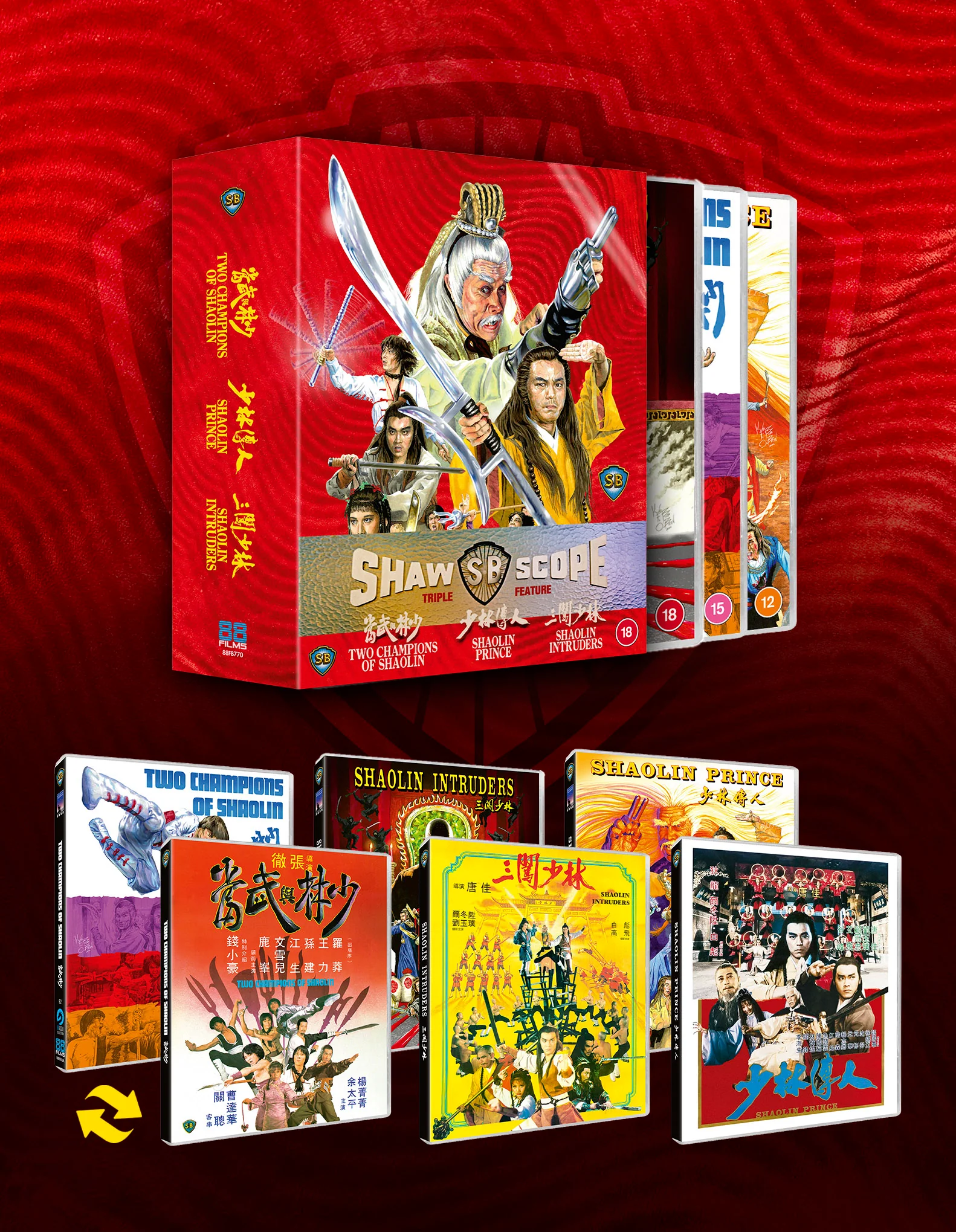 Shawscope Triple Feature - Two Champions of Shaolin / Shaolin Prince / Shaolin Intruders - 88 Asia 52,53,54 - Image 3